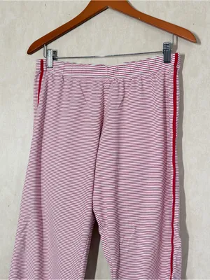 LAKE Women’s 100% Pima Cotton Classic Red Ticking Stripe Pajamas Set M thumbnail 7