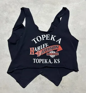 Harley Davidson Vintage 1992 Holoubek Ladies Vest Size Large Black With Snaps thumbnail 1