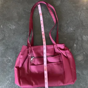 Women's Burgundy Shoulder Tote Bag Pink thumbnail 3