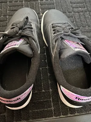 Reebok Black Leather Low-Top Sneakers with Holographic Accents thumbnail 9