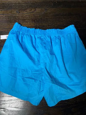 NWT Old Navy Light Blue Pull-On Cotton Shorts Elastic Waist High Rise Large thumbnail 5