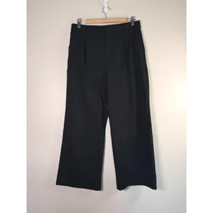 Halara Black High‎ Waisted Wide Leg Petite Trousers Pleated Workwear Pants L thumbnail 3