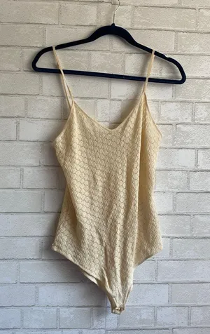Zara Cream Lace V Neck Bodysuit thumbnail 1