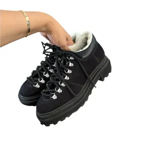 SCHUTZ Lucille Lace Up Sherpa Leather Suede Clogs Mules Sneakers thumbnail 4