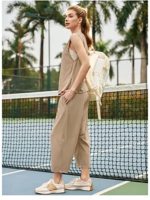 NEW 2 Piece Outfits Sleeveless Tank Tops & Wide Leg Pockets S thumbnail 2