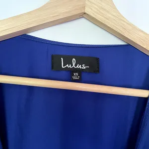 Lulus‎ Midi Wrap Dress XS Royal Blue Women Flutter Sleeve Chiffon thumbnail 3
