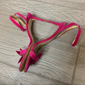 Sole society pink suede floral strappy‎ heels thumbnail 5