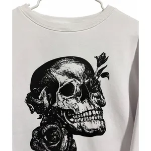 Buff Bunny Collection Sweatshirt Floral Skull Graphic White Size Medium thumbnail 3