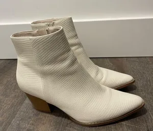 Lulu’s Spirit Ivory Snake Pointed Toe Ankle Booties thumbnail 5