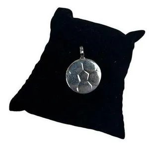 Sterling Silver Antiqued Soccer Ball Pendant thumbnail 1