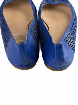 J. CREW Nora Bright Royal Blue Perforated Leather Ballet Flats Italy Size 8.5 thumbnail 7