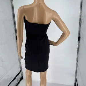 Kardashian‎ Kollection Black Strapless Bodycon Dress Ribbon Applique Small thumbnail 14