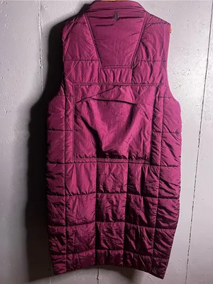 Free People On The Move Packable Puffer Long Vest in Black Cherry. Size Small thumbnail 6