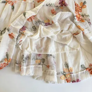 Anthropologie Kindred Ivory Floral Embroidered Cottage Maxi Dress Petite Small thumbnail 6