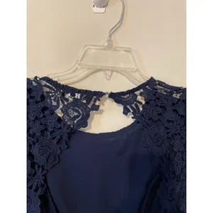 Lulu's Lace Open Back Maxi Dress Gown Navy Blue Size Medium thumbnail 7
