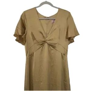 Show Me Your MUMU Tan Silky Gown/ Dress(Size Large) thumbnail 5