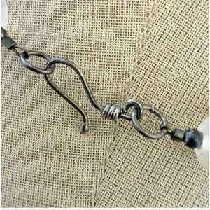 Sterling silver 925 Cross Pendant Frosted Glass Bead Necklace thumbnail 5