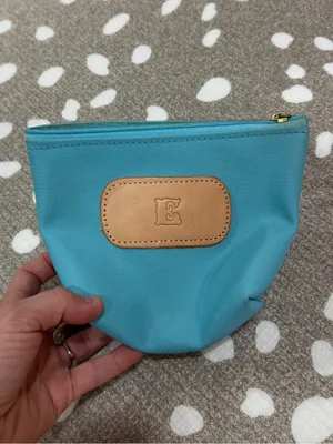 Jon Hart Chico mini bag E stamped monogram initial Ocean Blue zipper pouch thumbnail 7