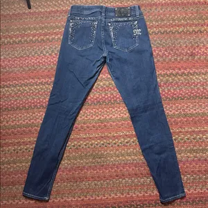 Miss Me Rhinestone Dark Wash Skinny Jeans thumbnail 2