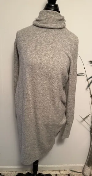 J.Crew‎ Womens Heather Gray Merino Alpaca Blend Turtleneck Sweater Dress thumbnail 1