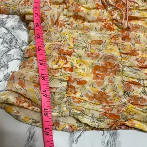 Free people Mable floral top‎ peach Sz S balloon sleeve thumbnail 9