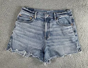 American Eagle Denim Shorts Women 8 Highest Rise 90s Boyfriend Raw Hem Festival thumbnail 1