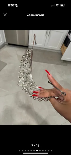 Rhinestone Tiara Princess crown Silver thumbnail 7