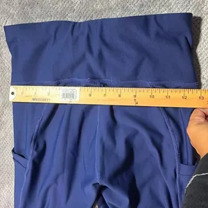 Fabletics High Waisted 27” Leggings Small Navy Blue Side Pockets Activewear #100 thumbnail 8