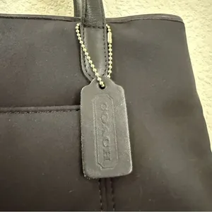 Vintage COACH 6217 Black Neoprene w/ Leather Handle Triple Compartment Tote Bag thumbnail 12