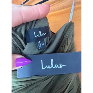 NWT Lulus Seriously Sensational Olive Strapless Tiered Maxi Dress Gala Size M thumbnail 3