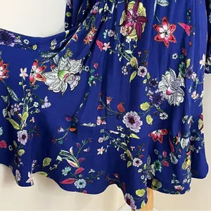 Anthropologie Maeve Purple Floral Long Sleeve Ruffle Hem Dress XS/S thumbnail 8