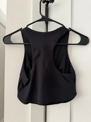 Lululemon Women’s Black Ribbed Cropped Tank Top thumbnail 3
