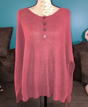American Eagle Oversized Waffle Knit Sweater, Large thumbnail 1