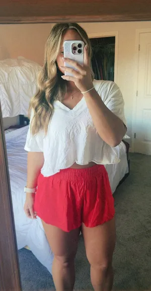 Aerie White V-Neck Crop Top thumbnail 2