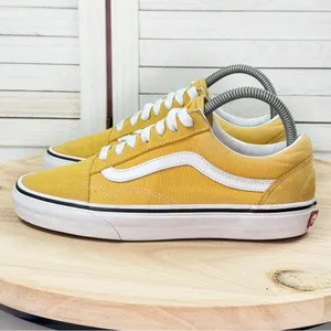 Vans Old Skool Canvas Suede Low Top Sneakers Mustard Yellow 6 Men 7.5‎ Women thumbnail 3