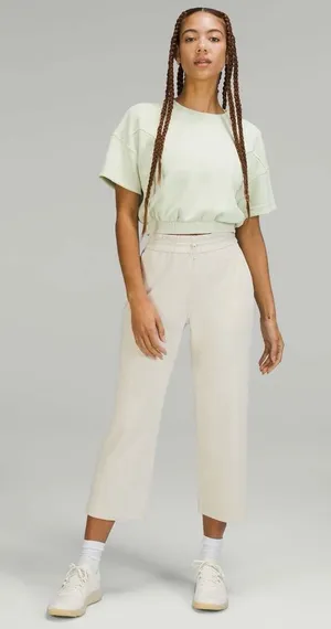 Lululemon Softstreme High-Rise Straight Leg Crop Pants White Opal W6BZXS‎ thumbnail 1