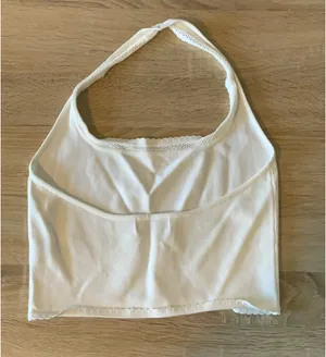 Meshki White Cropped Halter Top thumbnail 2