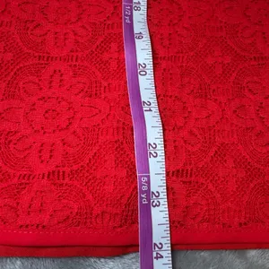 Entro Womens SIze Large Red Lace Tank Top Embroidered Floral Neck Keyhole Boho thumbnail 10