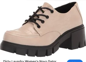 Dirty Laundry Women's Beige Croc-Embossed Loafers thumbnail 1
