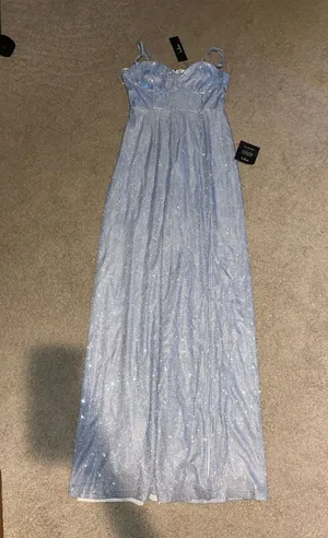 Lulus New w/Tags Sparkly Ice Blue Prom Dress thumbnail 4