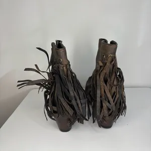 Stetson- Brown Cowboy Boots with Fringe thumbnail 4