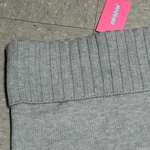 Edikted Gino Fold Over Knit Gray Mini Skirt thumbnail 3