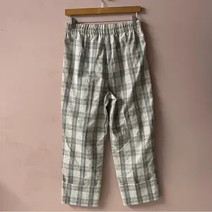 Cream Plaid Cuffed Hem Pants 26" Waist EUC thumbnail 12