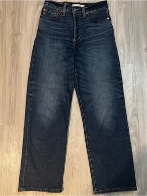 Levi’s Ribcage Straight Ankle Women's dark wash blue Jeans button fly size 27 thumbnail 2