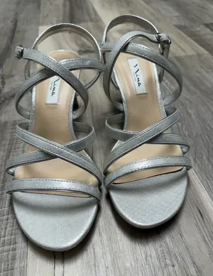 Nina New York strappy sparkle silver heels - size 9 thumbnail 1