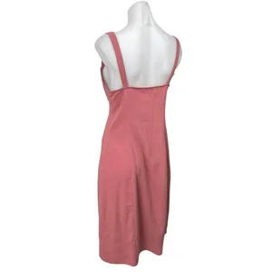 Superdown Sage Pink Sleeveless Bow Tie Button Cami Camisole Midi Tank Dress M thumbnail 2