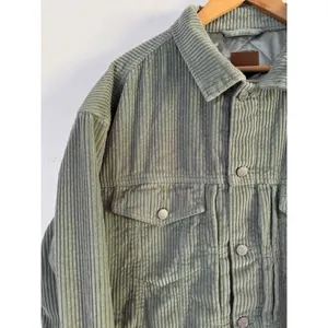 BDG Light Green Corduroy Trucker Oversized Shacket Womens Medium Large thumbnail 3
