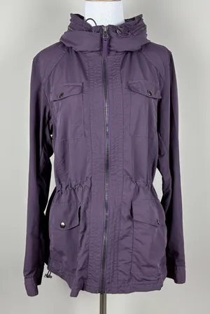 Eddie Bauer Travex Utility Windbreaker‎ Jacket Womens Medium Purple Full Zip M thumbnail 1
