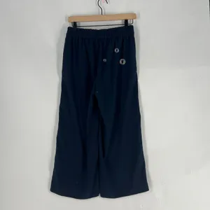 Madewell Wide Leg Cropped Pants Navy Blue Elastic Waist‎ Pockets Womens thumbnail 7
