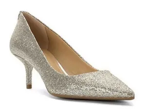 Michael Kors Alina flex kitten heel pump silver gold metallic heel size 7 thumbnail 1
